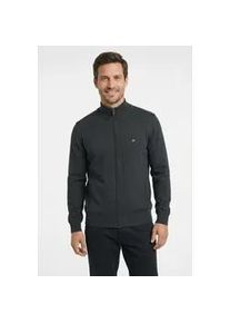 Strickjacke Fynch-Hatton, Herren, Gr. XXL (56/58), grau (dunkelgrau), Strick, Obermaterial: 100% Baumwolle, unifarben, bequem h&uuml;ftbedeckend, Rundhals, eingesetzt B&uuml;ndchen, Strickjacken Strickjacke, bequeme Passform, mit Stehkragen, mit Eingrifftaschen