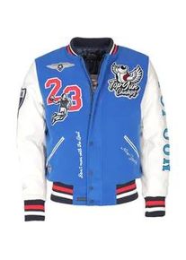 Collegejacke Top Gun "TG23004", Herren, Gr. 52L, blau, Obermaterial, Futter, Wattierung, Strick: 100% Polyester ;Beschichtung &Auml;rmel: 100% Polyurethan, Jacken Collegejacke