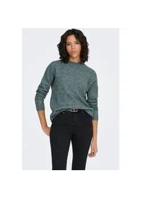 Strickpullover Only "ONLCAMILLA O-NECK L/S PULLOVER KNT", Damen, Gr. L, gr&uuml;n (balsam gr&uuml;n detail:melange), Strick, Obermaterial: 74% Polyacryl, 24% Polyester, 2% Elasthan, meliert, unifarben, regular fit normal, Rundhals, Rippb&uuml;ndchen, Pullover Strickpullover, Materialmix, regular fit