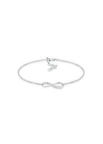 Armband Elli "Infinity/Unendlichkeit mit Zirkonia 925 Silber", wei&szlig;, Armb&auml;nder, Damen, 19cm,mit Steinen, Silber 925 (Sterlingsilber), Armband