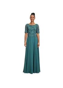 Abendkleid Vera Mont "Damen mit Spitze", Damen, Gr. 44, Normalgr&ouml;&szlig;en, gr&uuml;n (schwarz emerald), Obermaterial: 100% Polyester; Futter: 100% Polyester, ausgestellt lang, Rundhals, Kleider Abendkleid, Spitze