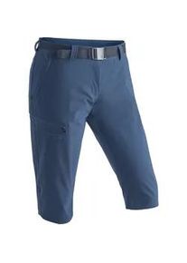 Caprihose Maier Sports "Inara slim 3/4", Damen, Gr. 42, Normalgr&ouml;&szlig;en, blau (jeansblau), 90% Polyamid, 10% Elasthan, Hosen Caprihose, Damen Wanderhose, atmungsaktive Outdoorhose, 3/4 Hose mit 3 Taschen