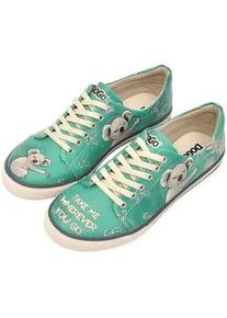 Sneaker DOGO "Classic Schn&uuml;rsneaker Spirit Animal Damen Sneaker, Classic", Damen, Gr. 38, Normalschaft, gr&uuml;n, Lederimitat, Schuhe Sneaker, Handgefertigt