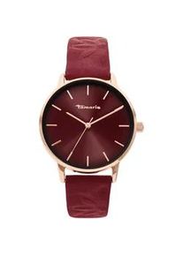 Quarzuhr Tamaris, weinrot, Armbanduhren, Damen, Quarzuhr, Armbanduhr, Damenuhr, Lederarmband, analog