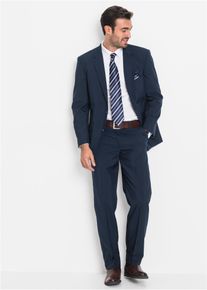 Anzug bonprix "Anzug (2-tlg. Set), Regular Fit", Herren, Gr. 56, N-Gr, dunkelblau (l&auml;nge: regul&auml;r), Web, Obermaterial: 100% Polyester. Futter: 100% Polyester, gepflegt, unifarben, regular fit, Anz&uuml;ge Anzug, Regular Fit, pflegeleichtes Material, zweiteiliges Set