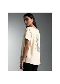 T-Shirt TRIGEMA "TRIGEMA T Shirt mit Printmotiv "Natural Elements", Damen, Gr. XL, natur, Single Jersey, 100% Baumwolle, Rundhals, Shirts T-Shirt