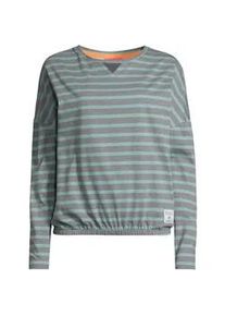 Langarmshirt SALZHAUT "Longsleeve INGMARIE", Damen, Gr. XXL, blau (navy, bottle gr&uuml;n), Obermaterial: 50% Baumwolle CO. 50% Polyester PES., Shirts Langarmshirt