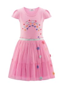 Sommerkleid happy girls "M&auml;dchenkleid", M&auml;dchen, Gr. 128, EURO-Gr&ouml;&szlig;en, bubble gum, Stoff, 100% Polyester, normal, Kleider Sommerkleid