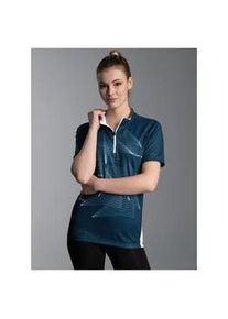 T-Shirt TRIGEMA "TRIGEMA Fahrradjacke mit Spiralf&ouml;rmigen Design", Damen, Gr. 3XL, saphir, 100% Polyester (recycelt), ohne Ausschnitt, Shirts T-Shirt