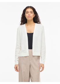 Strickjacke Vila "VILOLLO SHORT L/S KNIT CARDIGAN - NOOS", Damen, Gr. S, wei&szlig; alyssum, Strick, Obermaterial: 100% Baumwolle, unifarben, regular fit normal, V-Ausschnitt, Rippstrickb&uuml;ndchen, Strickjacken Strickjacke