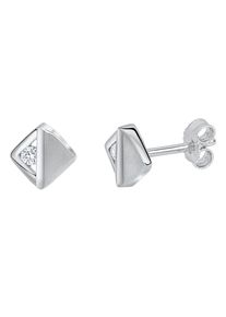 Paar Ohrstecker Firetti "Schmuck Geschenk Silber 925 Ohrschmuck Viereck Quadrat", silber (silberfarben, kristallwei&szlig;, kristallwei&szlig;), Ohrringe, Damen, Silber 925 (Sterlingsilber), Paar Ohrstecker, mit Zirkonia (synth.)