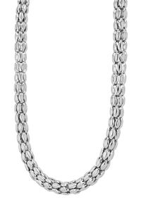 Adelia&acute;s Gliederkette ADELIA&acute;S "Damen Halskette aus Edelstahl mit Strass Steinchen 34 cm" Gr. 34, silber, Halsketten, Damen, Edelstahl, Gliederkette