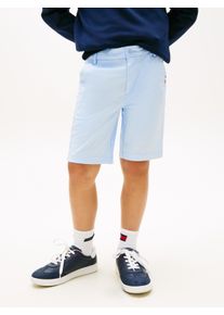 Shorts Tommy Hilfiger "1985 CHINO SHORT", Jungen, Gr. 4 (104), N-Gr, sweet blau, Web, Obermaterial: 97% Baumwolle, 3% Elasthan, straight fit, Hosen Shorts, mit Logostickerei