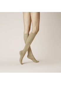Kniestr&uuml;mpfe Kunert "LIZ", Damen, Gr. 35-38, beige, meliert, Baumwollmischung, normal, Socken Kniestr&uuml;mpfe, druckfreier Komfortbund