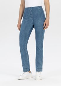 Stretch-Hose Stehmann, Damen, Gr. 46, N-Gr, frozy cobalt (stone), Denim/Jeans, Obermaterial: 89% Baumwolle, 10% Elastomultiester, 1% Elasthan, slim fit kn&ouml;chellang, Hosen Stretch-Hose, in blauer Waschung