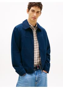 Blouson Tommy Jeans "TJM REGULAR COTTON RANCH", Damen, Gr. XL, schwarz night navy, Web, Obermaterial: 100% Baumwolle, regular fit normal, Rundhals, eingesetzt abgesteppte Kante, Jacken Blouson, Regular fit mit Umlegekragen