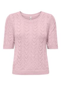Kurzarmpullover Only "ONLSUNNY SS O-NECK KNT", Damen, Gr. S, pale lila, Strick, Obermaterial: 55% Polyacryl, 45% Nylon, unifarben, regular fit normal, Rundhals, Pullover Kurzarmpullover, Kunstfaser, regular fit, Rundhals, Topseller
