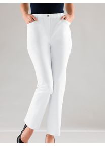 Schlupfjeans Classic Basics, Damen, Gr. 46, Normalgr&ouml;&szlig;en, wei&szlig;, 96% Baumwolle, 4% Elasthan, unifarben, lang, Jeans Schlupfjeans
