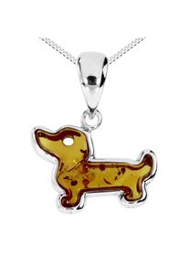 Kette mit Anh&auml;nger OSTSEE-SCHMUCK "- Dackel - Silber 925/000 - Bernstein" Gr. 36, silber (silber 925, silberfarben, wei&szlig;), Schmuck_Sets, Damen, Silber 925 (Sterlingsilber), Kette mit Anh&auml;nger