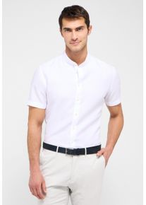 Kurzarmhemd Eterna "SLIM FIT", Damen, Gr. 39, Normalgr&ouml;&szlig;en, wei&szlig;, Twill, 59% Baumwolle, 41% Leinen, schmal, Manschette, Hemden Kurzarmhemd, EASY IRON (b&uuml;gelleicht)
