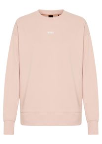 Sweatshirt BOSS Orange "Eteia Premium Damenmode", Damen, Gr. L, light, pastel pink 684, Strick, Obermaterial: 100% Baumwolle, unifarben, oversize, Rundhals, B&uuml;ndchen, Sweatshirts Sweatshirt, oversized, Rundhals, mit BOSS Logo