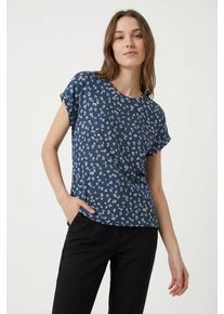 V&eacute;ro Moda Strickpullover VERO MODA "VMBRIANNAMIX SS O-NECK PULLOVER BOO", Damen, Gr. XS, schwarz denim aop:birch leo, Strick, Obermaterial: 58% Viskose, 38% Polyester, 4% Elasthan, bedruckt, oversize, Rundhals, Pullover Strickpullover, mit Animal-Print