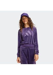 Sweatshirt adidas Sportswear "GIRL HOLIDAY BAUCHFREIES", M&auml;dchen, Gr. 128, aurora plum, Obermaterial: 94% Polyester, 6% Elasthan, Rundhals, angesetztes B&uuml;ndchen, Sweatshirts Sweatshirt, aus weichem Samt, bauchfreier Schnitt, Rundhalsausschnitt