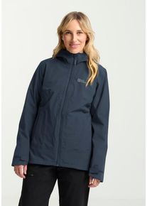 3-in-1-Funktionsjacke Jack Wolfskin "MOONRISE 3IN1 JKT W", Damen, Gr. XL, midnight sky, Web, Fleece, Obermaterial: 100% Polyester. Futter: 100% Polyester, unifarben, hoch geschlossener Ausschnitt, Jacken 3-in-1-Funktionsjacke, 3in1, mit herausnehmbarer Fleecejacke