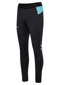 Trainingshose Hummel "HMLBLAZE 2.0 TRAINING PANTS", Herren, Gr. S (46), N-Gr, schwarz, pool blau, Obermaterial: 90% Polyester, 10% Elasthan, weit, unten schmal, Hosen Trainingshose, konische Passform, elastischer Bund, weite Passform oben
