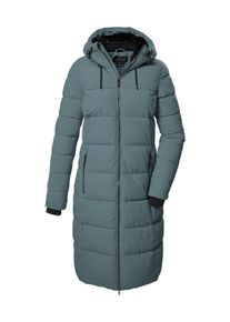 Steppmantel Killtec "KOW 56 WMN QLTD CT", Damen, Gr. 46, blau (graublau), Oberstoff: 100% Polyester, Futter: 100% Polyester, F&uuml;llung: 100% Polyester (recycelt), M&auml;ntel Steppmantel, Winddichter, wasserabweisender Wintermantel mit regulierbarer Kapuze