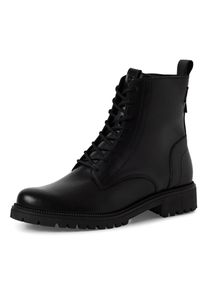 Schn&uuml;rstiefelette Tamaris, Damen, Gr. 38, schwarz, Glattleder, unifarben, Schuhe Schn&uuml;rstiefelette, Blockabsatz, Schn&uuml;rboots, Businessschuh mit dezenten Ziern&auml;hten