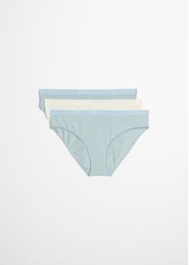 Marc O'Polo Slip MARC O'POLO "Essentials", Herren, Gr. S, niagara, wei&szlig; cotton, stripe, Single Jersey, Obermaterial: 95% Baumwolle, 5% Elasthan, k&ouml;rpernah, Unterhosen Slip, mit elastischem Logobund, uni und gestreift