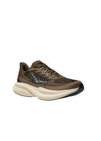 Laufschuh Hoka One One "MACH 6", Herren, Gr. 44,5, antique olive, truffle salt, Synthetik, Textil, mehrfarbig, Schuhe Laufschuh, mit Super-Critical-Foaming-Technologie