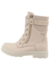 Winterstiefel Mustang Shoes "Monica", M&auml;dchen, Gr. 35, beige, Lederimitat, Textil, Basic, Schuhe Winterstiefel, Stiefel, Boots mit Rei&szlig;verschluss