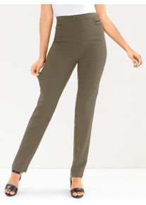 Webhose Classic Basics, Damen, Gr. 46, Normalgr&ouml;&szlig;en, gr&uuml;n (khaki), 72% Viskose, 25% Polyamid, 3% Elasthan, unifarben, lang, Hosen Webhose