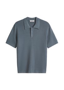 Marc O'Polo Poloshirt MARC O'POLO DENIM, Herren, Gr. S, cadet blau, Strick, Obermaterial: 100% Baumwolle, regular fit normal, Rippb&uuml;ndchen, Shirts Poloshirt, mit Waffelstruktur, regular fit