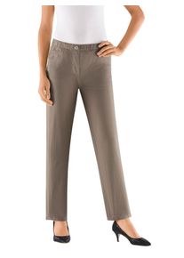 Schlupfjeans Classic Basics, Damen, Gr. 46, Normalgr&ouml;&szlig;en, grau (taupe), 96% Baumwolle, 4% Elasthan, unifarben, lang, Jeans Schlupfjeans