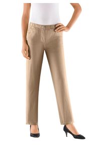 Schlupfjeans Classic Basics, Damen, Gr. 46, Normalgr&ouml;&szlig;en, beige (sand), 96% Baumwolle, 4% Elasthan, unifarben, lang, Jeans Schlupfjeans