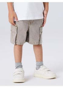 Shorts name it "NMMBEN B CARGO MK SHORTS 7805-PO NOOS", Jungen, Gr. 104, N-Gr, chinchilla, Twill, Obermaterial: 71% Lyocell, 20% Polyester, 8% Viskose, 1% Elasthan, unifarben, used, knielang, Hosen Shorts, Materialmix, Stretch, Baggy Fit, Cargotaschen, leichter Used Look