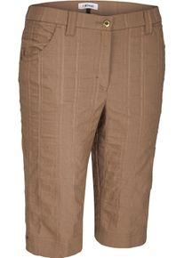 Bermudas KjBRAND "BETTY", Damen, Gr. 52, N-Gr, taupe gestreift, Web, Obermaterial: 47% Baumwolle, 45% Polyester, 6% Viskose, 2% Elasthan, Basic schmal, Hosen Bermudas, Sommerhose Wash & Go