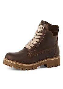 Winterboots Tamaris, Damen, Gr. 41, mokka, Leder, unifarben, Schuhe Winterboots, Schn&uuml;rboots, Outdoorschuh mit PrimaLoft-Ausstattung