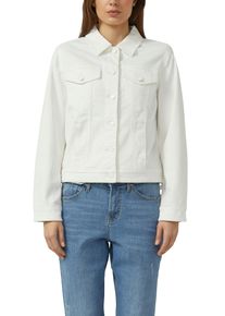 Jeansjacke s.Oliver, Damen, Gr. 40, wei&szlig;, Denim/Jeans, Obermaterial: 98% Baumwolle, 2% Elasthan, unifarben, normal h&uuml;ftlang, Rundhals, Jacken Jeansjacke, mit wei&szlig;en Kn&ouml;pfen