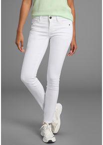 Skinny-fit-Jeans Arizona "mit Keileins&auml;tzen", Damen, Gr. 46, N-Gr, wei&szlig;, Denim/Jeans, Obermaterial: 98% Baumwolle, 2% Elasthan, Basic, skinny fit lang, Jeans Skinny-fit-Jeans, extra-enger Beinschnitt, niedrige Leibh&ouml;he