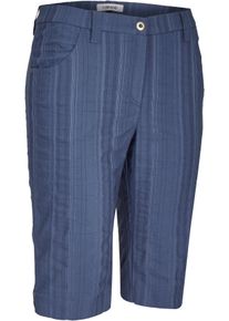 Bermudas KjBRAND "BETTY", Damen, Gr. 46, N-Gr, mittelblau gestreift, Web, Obermaterial: 47% Baumwolle, 45% Polyester, 6% Viskose, 2% Elasthan, Basic schmal, Hosen Bermudas, Sommerhose Wash & Go