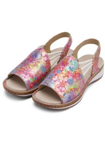 Riemchensandale Ara "HAWAII", Damen, Gr. 35, multicolor, Veloursleder, mehrfarbig, Schuhe Riemchensandale, Sommerschuh, Sandalette, Keilabsatz, mit Stretch-B&auml;nder, G-Weite
