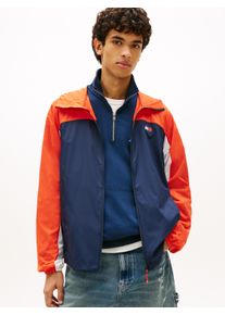 Outdoorjacke Tommy Jeans "TJM OUTDOOR SHELL", Damen, Gr. XXL, schwarz night navy multi, Web, Obermaterial: 100% Nylon, regular fit normal, Rundhals, eingesetzt elastischer Bund, Jacken Outdoorjacke, Windsheeter Windjacke Packable Fahrradjacke Regular fit mit Kapuze