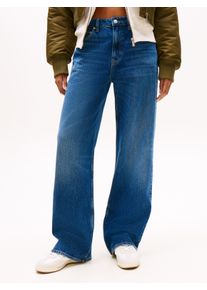 Relax-fit-Jeans Tommy Jeans "MIA MR RLXD STR", Damen, Gr. 31, L&auml;nge 30, denim schwarz2, Denim/Jeans, Obermaterial: 99% Baumwolle, 1% Elasthan, unifarben, relaxed fit lang, Jeans Relax-fit-Jeans, in blauer Waschung, mit Hammerschlaufe, Mid Rise