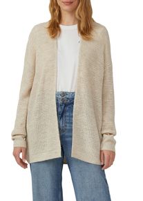 Cardigan s.Oliver, Damen, Gr. 36, light beige melange, Strick, Obermaterial: 60% Polyacryl, 22% Polyester, 10% Alpaka, 8% Polyamid, meliert, regular fit taillenbedeckt, V-Ausschnitt, Rippb&uuml;ndchen, Strickjacken Cardigan, aus Alpakamix