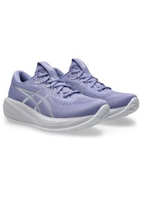 Laufschuh asics "GEL-CUMULUS 28", Damen, Gr. 39,5, blaubell, wei&szlig;, Synthetik, Schuhe Laufschuh, sportlicher Stil, leicht profiliertes Laufsohlenprofil, Schn&uuml;rung