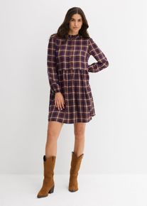 bonprix Minikleid aus softer Viskose, blau, Gr.44, Weites und ausgestelltes Kleid mit Puff&auml;rmeln, aus Viskose